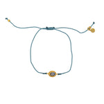 Bracelet tressé et pierre - BLEU JEAN & LABRADORITE