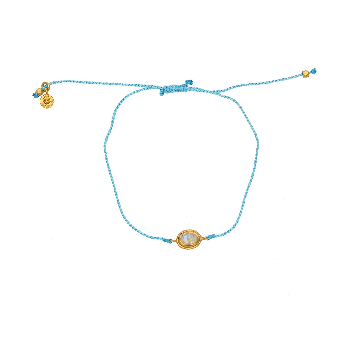 Bracelet tressé et pierre - TURQUOISE & PIERRE DE LUNE
