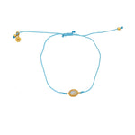Bracelet tressé et pierre - TURQUOISE & PIERRE DE LUNE