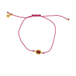 Bracelet tressé et pierre - FUSHIA & RUBIS