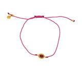 Bracelet tressé et pierre - FUSHIA & RUBIS