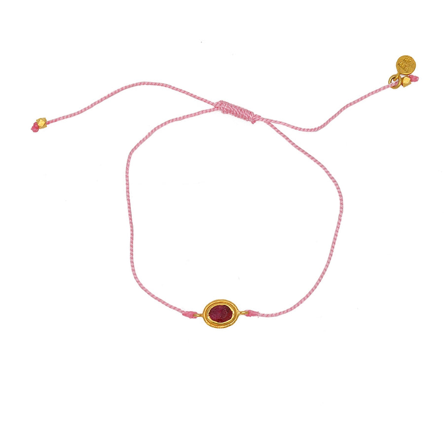 Bracelet tressé et pierre - ROSE & RUBIS