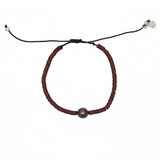 Bracelet disques en vinyle et perle grise