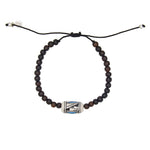 Bracelet perles bois et perle colorée