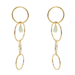 Boucles dorées anneaux et pierre goutte