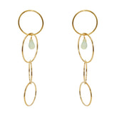 Boucles dorées anneaux et pierre goutte