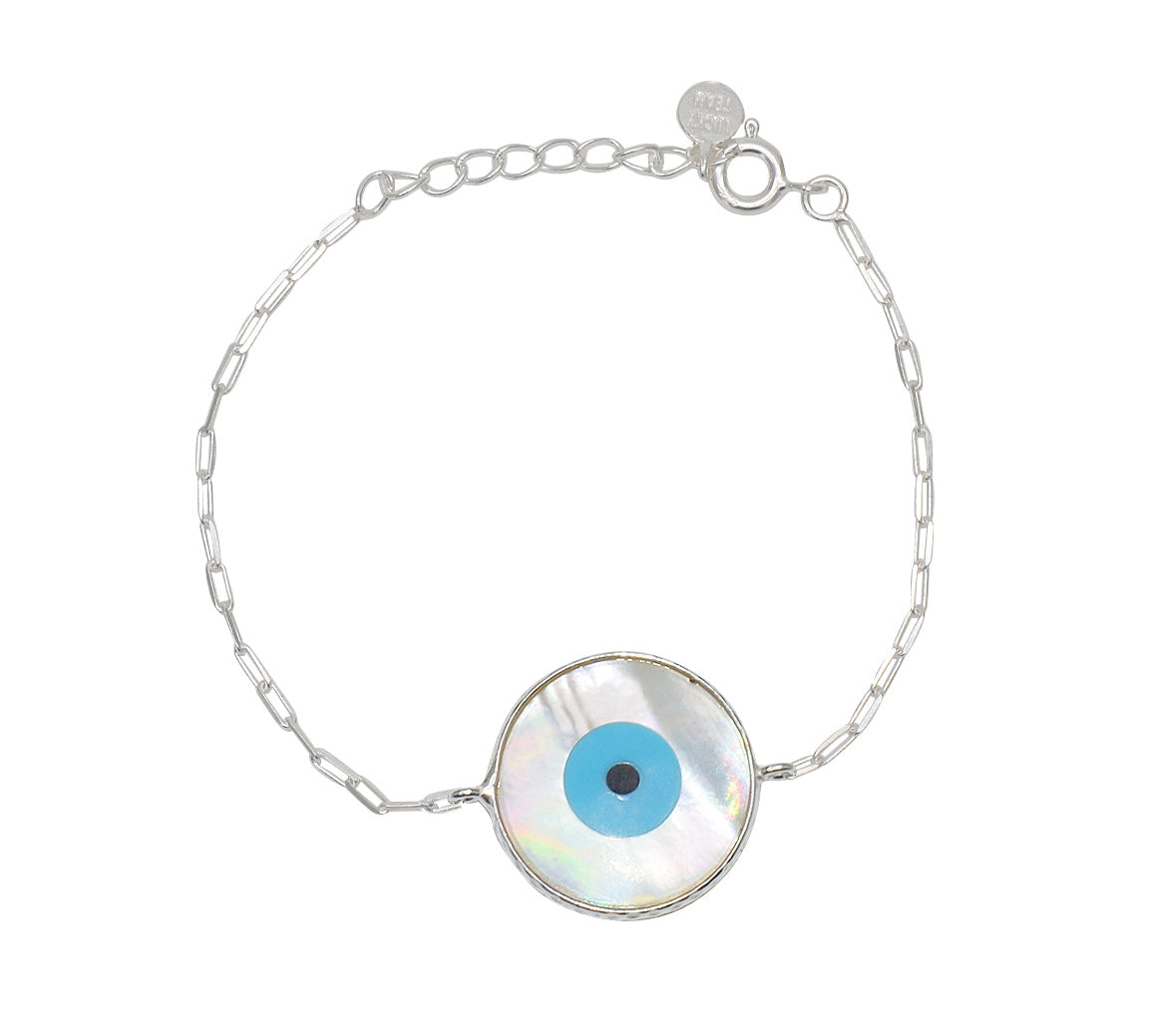 Bracelet argent 925 et oeil nacre