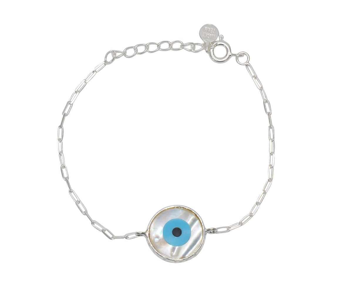 Bracelet argent 925 et oeil nacre