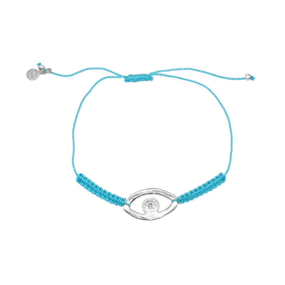 Bracelet tressé et oeil martelé argent 925