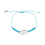 Bracelet tressé et oeil martelé argent 925