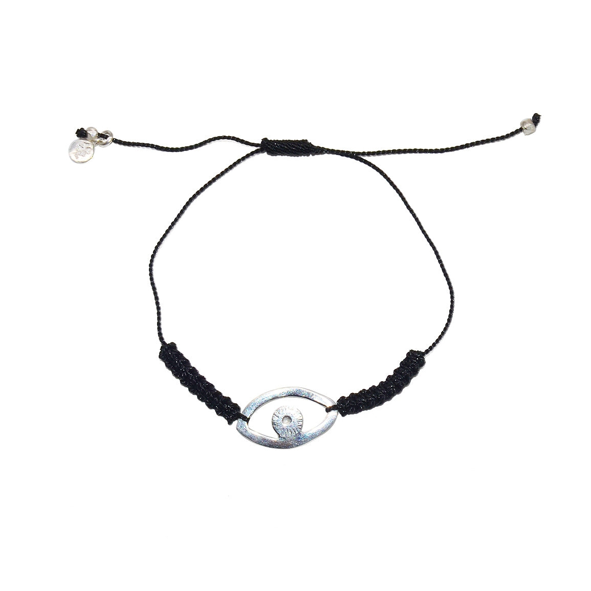 Bracelet tressé et oeil martelé argent 925