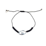 Bracelet tressé et oeil martelé argent 925