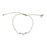 Bracelet fil fin coloré et coeur argent 925 - KAKI