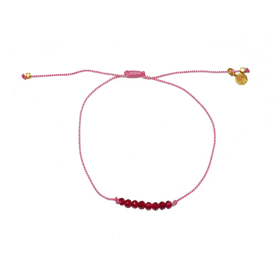 Bracelet tressé coloré et pierres - ROSE & RUBIS