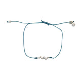 Bracelet tressé argent 925 et zircons blancs - BLEU JEAN