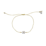 Bracelet tressé argent 925 et zircon - BEIGE