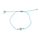 Bracelet tressé argent 925 et zircon - TURQUOISE