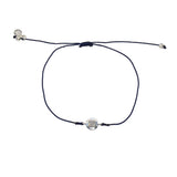 Bracelet tressé argent 925 et zircon - BLEU MARINE