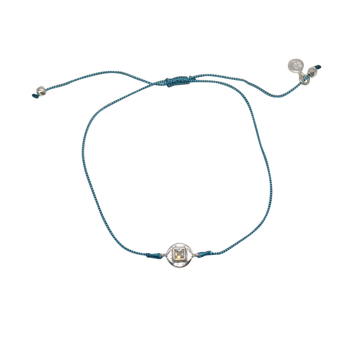 Bracelet tressé argent 925 et zircon - BLEU JEAN