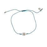 Bracelet tressé argent 925 et zircon - BLEU JEAN