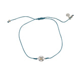 Bracelet tressé argent 925 et zircon - BLEU JEAN