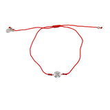 Bracelet tressé argent 925 et zircon - ROUGE