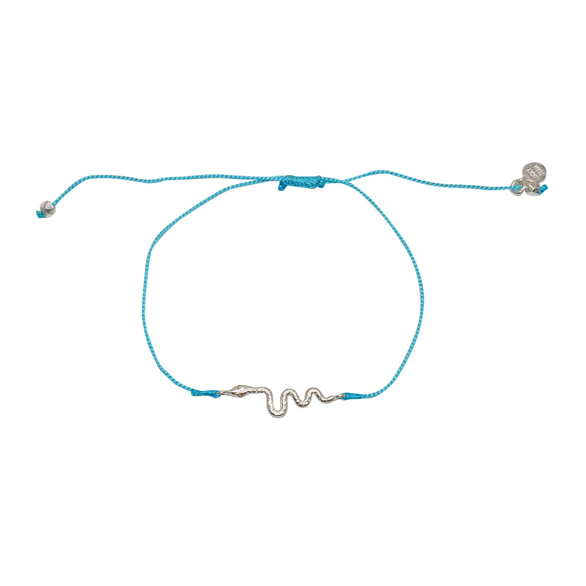 Bracelet tressé serpent argent 925 et zircons - TURQUOISE