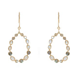 Boucles dorées gipsy multi pierres - LABRADORITE & PIERRE DE