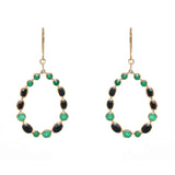 Boucles dorées gipsy multi pierres - ONYX VERTE & ONYX NOIRE