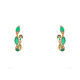 Créoles dorées et pierres naturelles - ONYX VERTE - Boucles