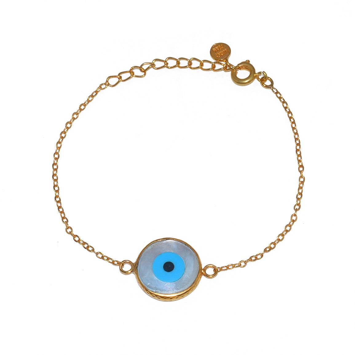 Bracelet doré et oeil nacre - M