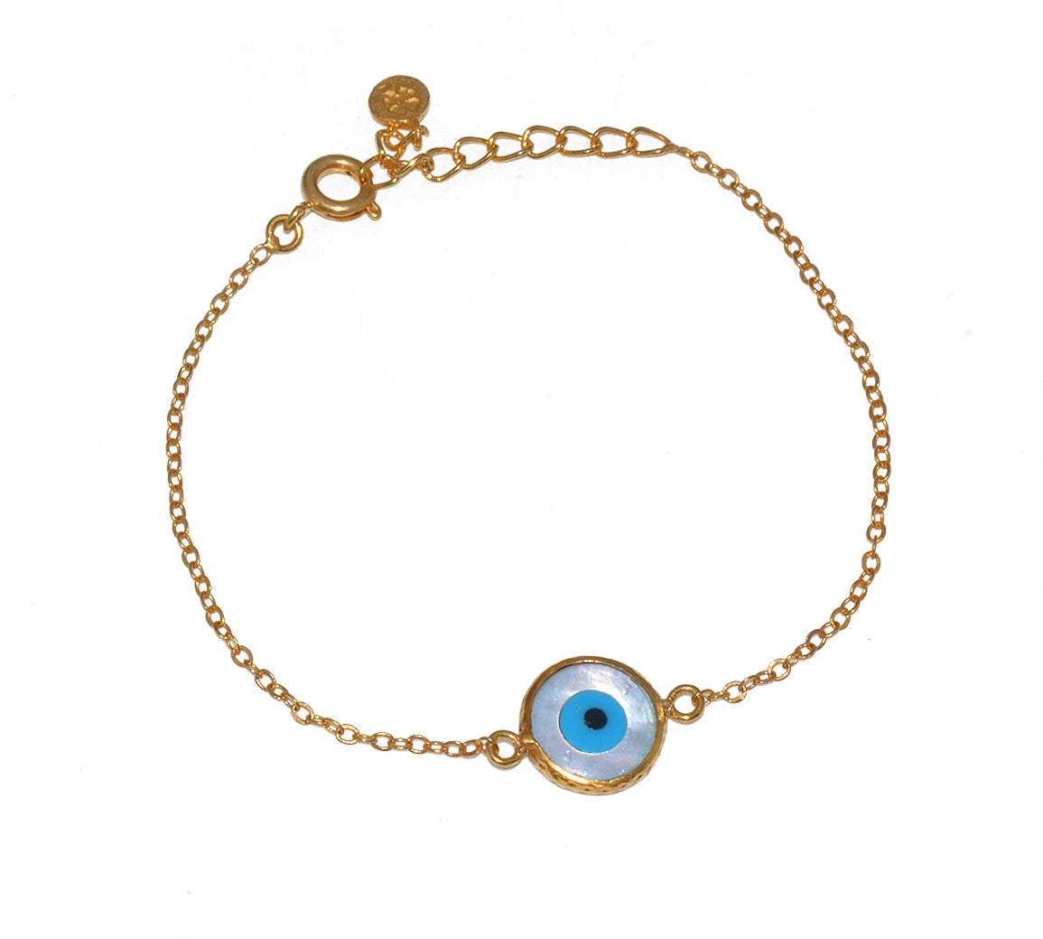 Bracelet doré et oeil nacre - XS