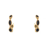 Créoles dorées et pierres naturelles - ONYX NOIRE - Boucles