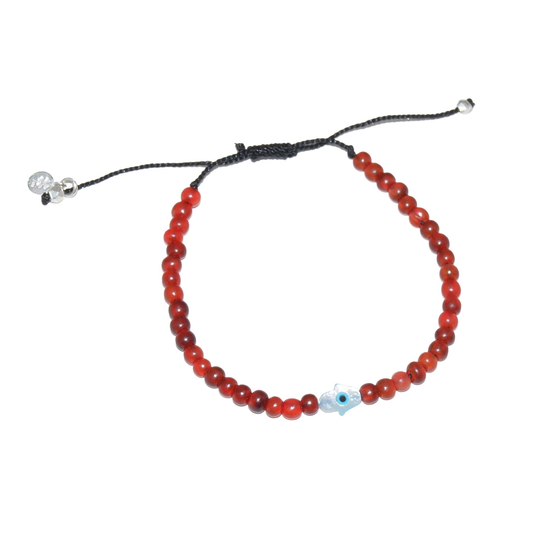 Bracelet perles cornaline et main de fatma