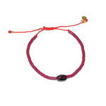 Bracelet vinyle bordeau et grenat