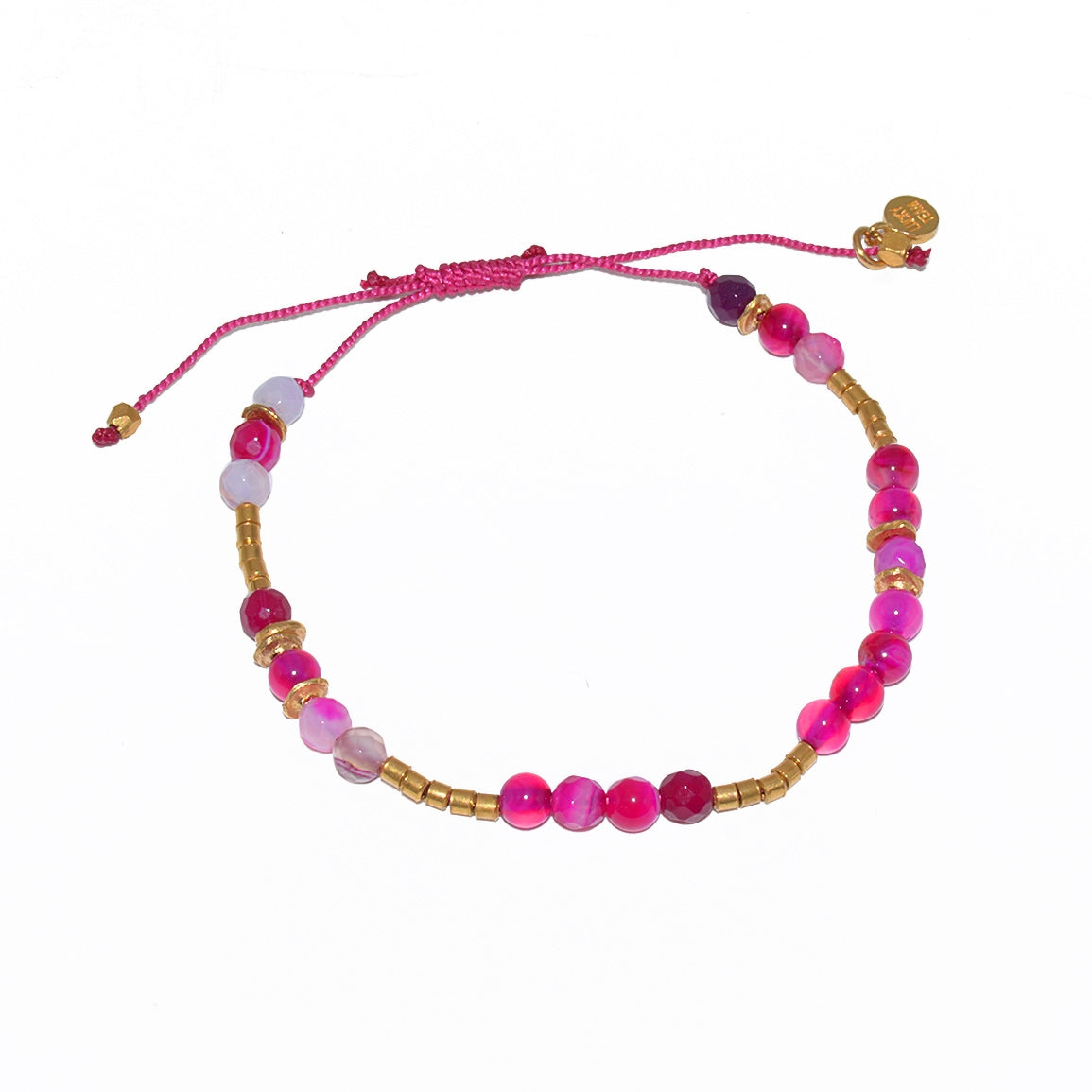 Bracelet perles agathe rose