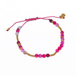Bracelet perles agathe rose