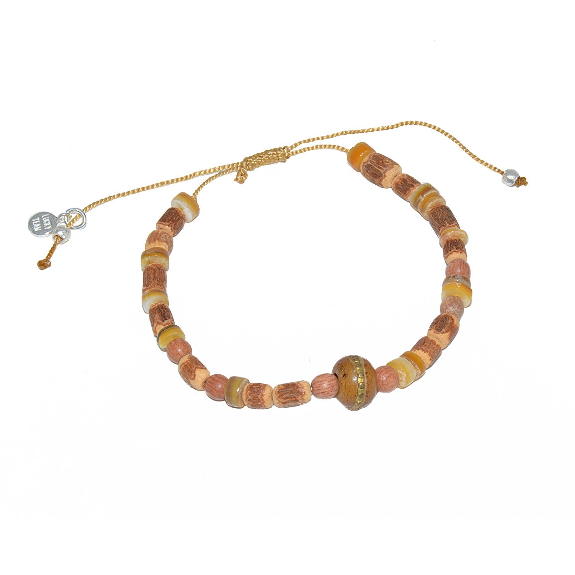 Bracelet perles bois et chevron