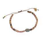 Bracelet cordon bois et labradorite