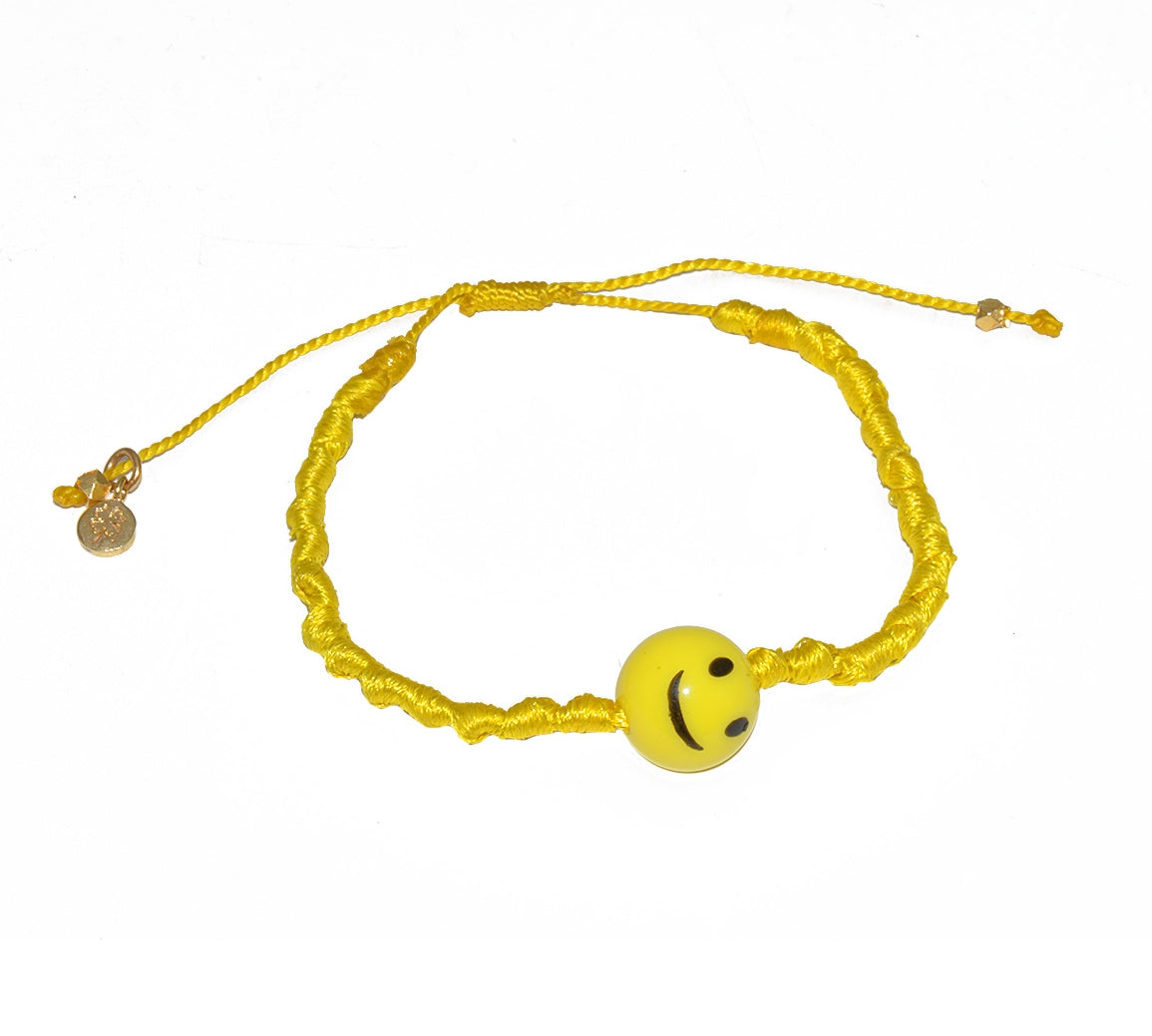 Bracelet tressé jaune smile