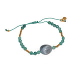 Bracelet perles agathe verte et labradorite