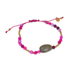Bracelet perles agathe rose et labradorite