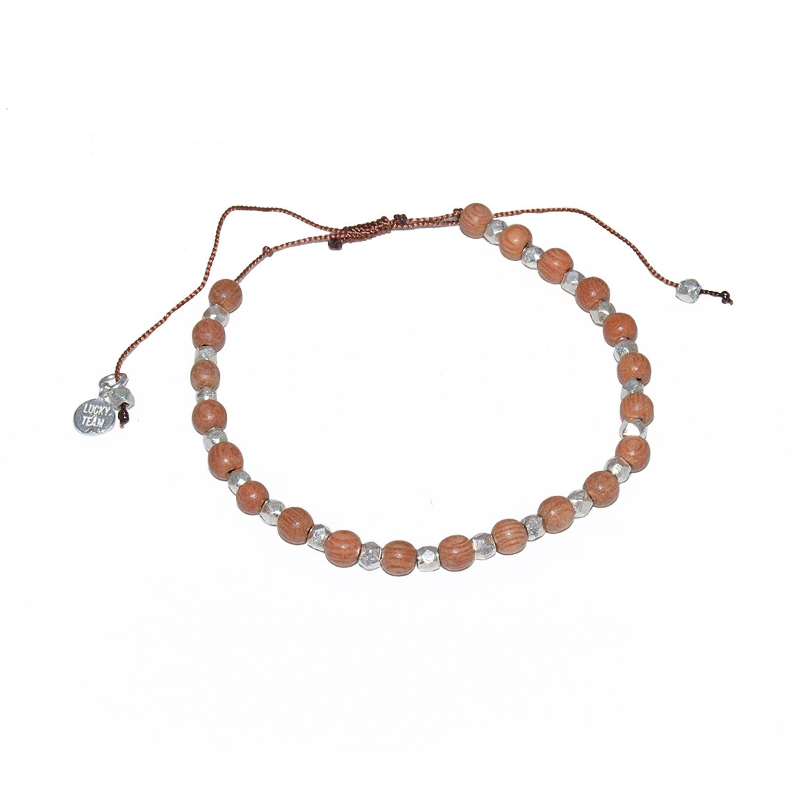 Bracelet perles de bois et argent 925