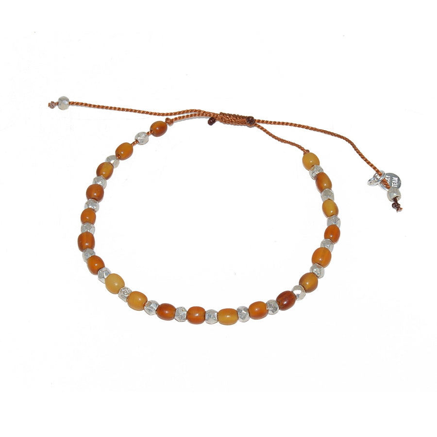 Bracelet perles cornaline orange et argent 925