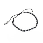 Bracelet vinyle noir disques argent