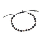 Bracelet perles bois lave et argent 925