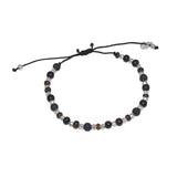 Bracelet perles bois lave et argent 925