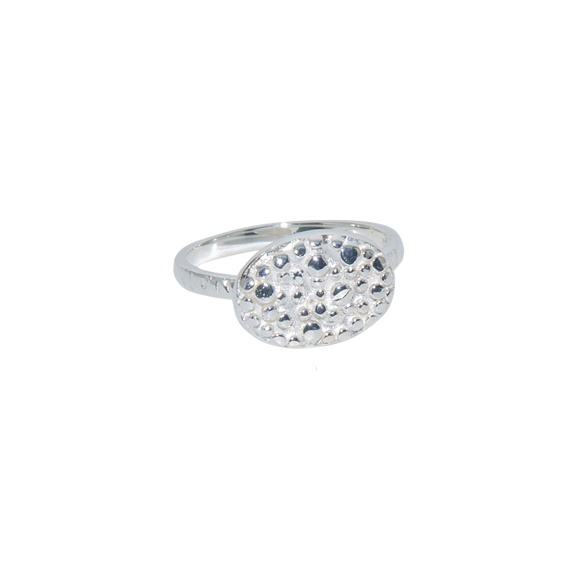 Bague ovale martelée en argent 925 - Bagues