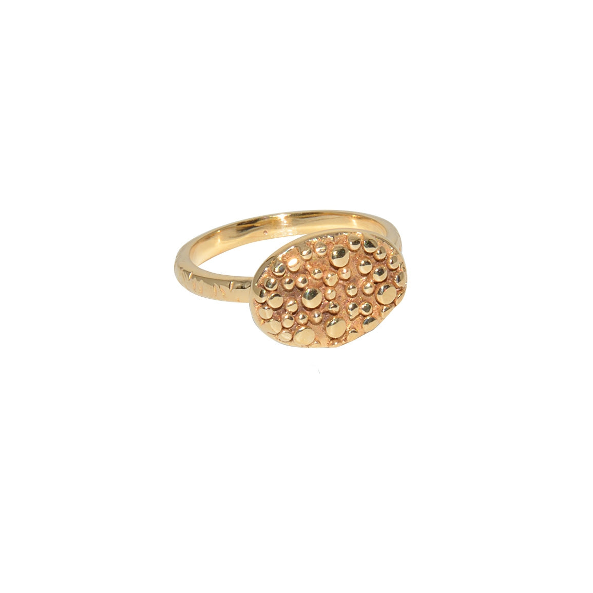 Bague dorée martelée