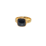 Bague dorée cabochon pierre